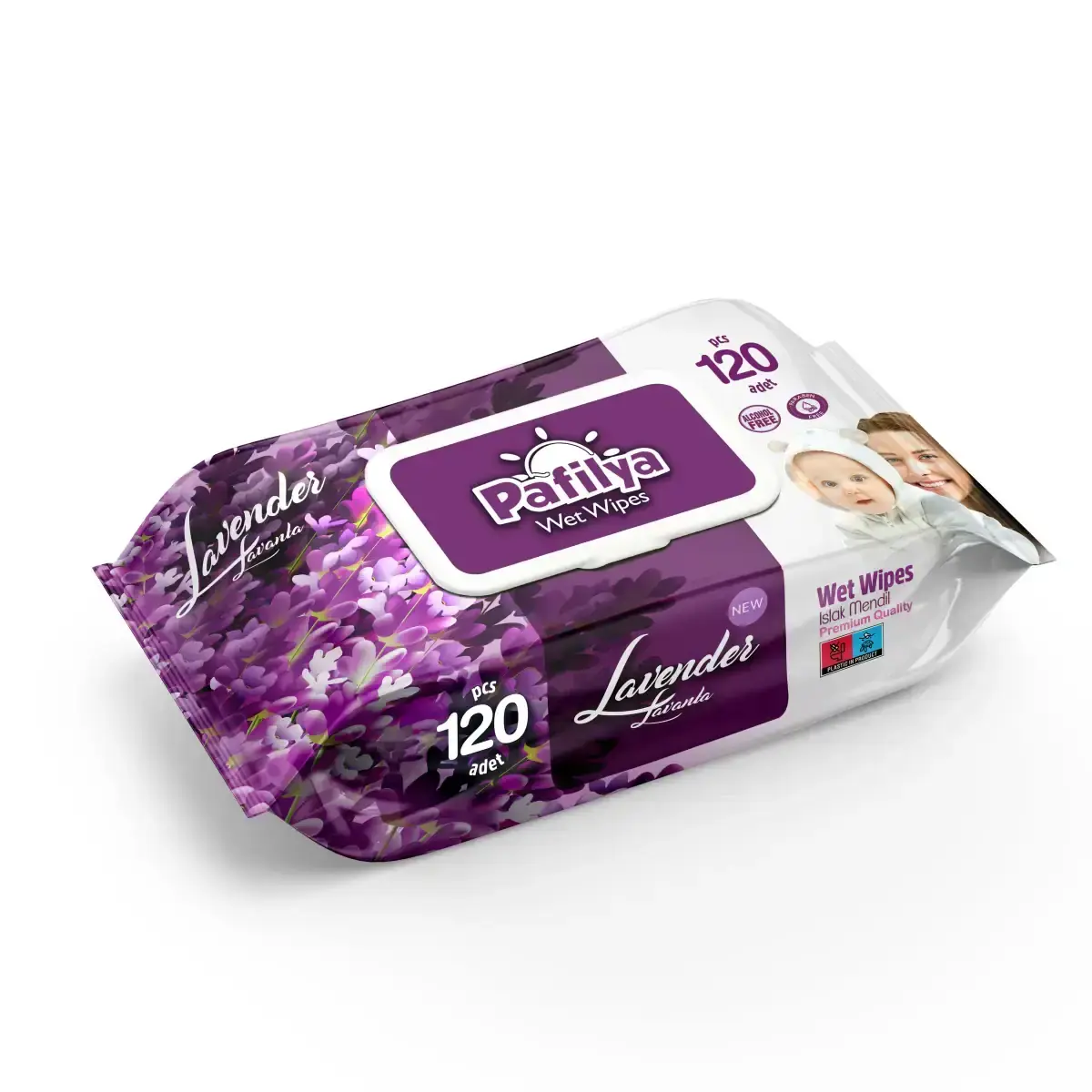 Pafilya servetele umede 120buc Lavanda