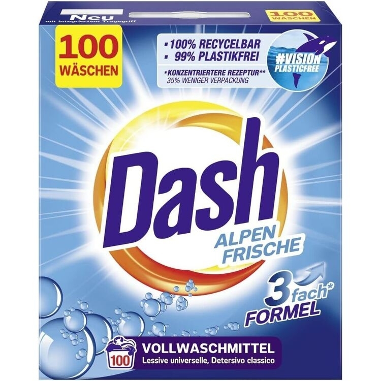 Praf de spalat rufe DASH 6 Kg  Alpen Frische 100 spalari