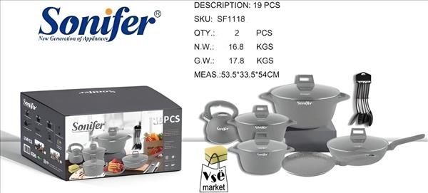 Set Cratite 19pcs SONIFER  SF-1118 GREY  A77-2