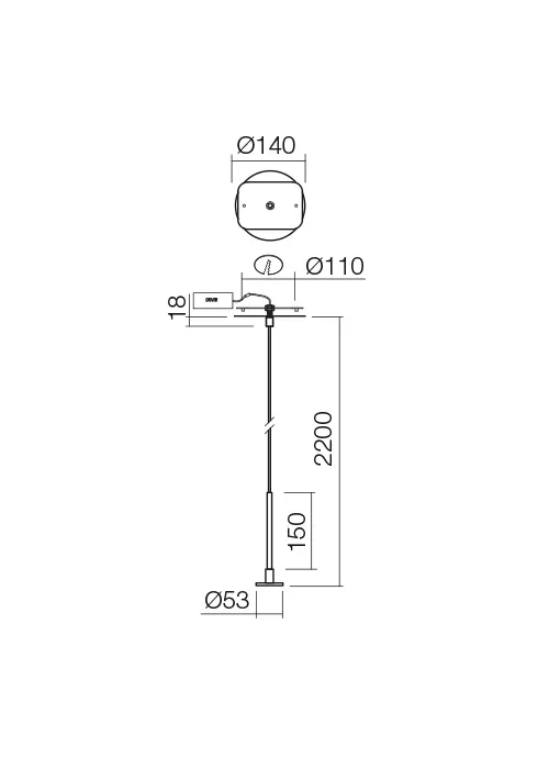 Suspensie Bilia KIT RECESSED (DRIVER INCLUDED MAX.30 W) IP44 SBK OLD-130MM