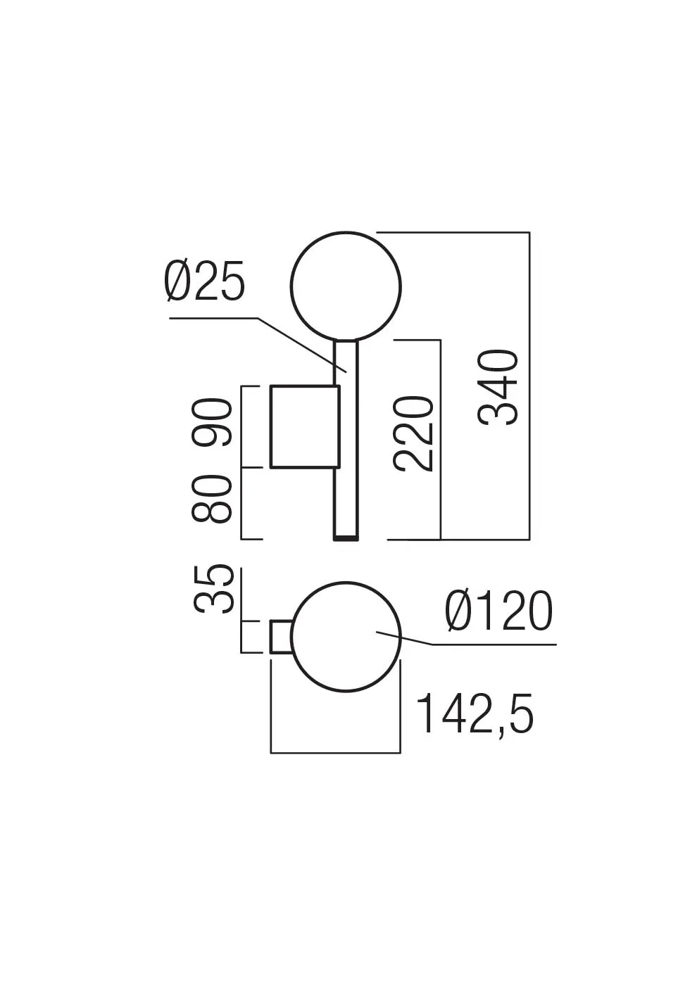 Aplică Bolla LED 14.5 W 2700 K/3000 K MATT GOLD TRIAC