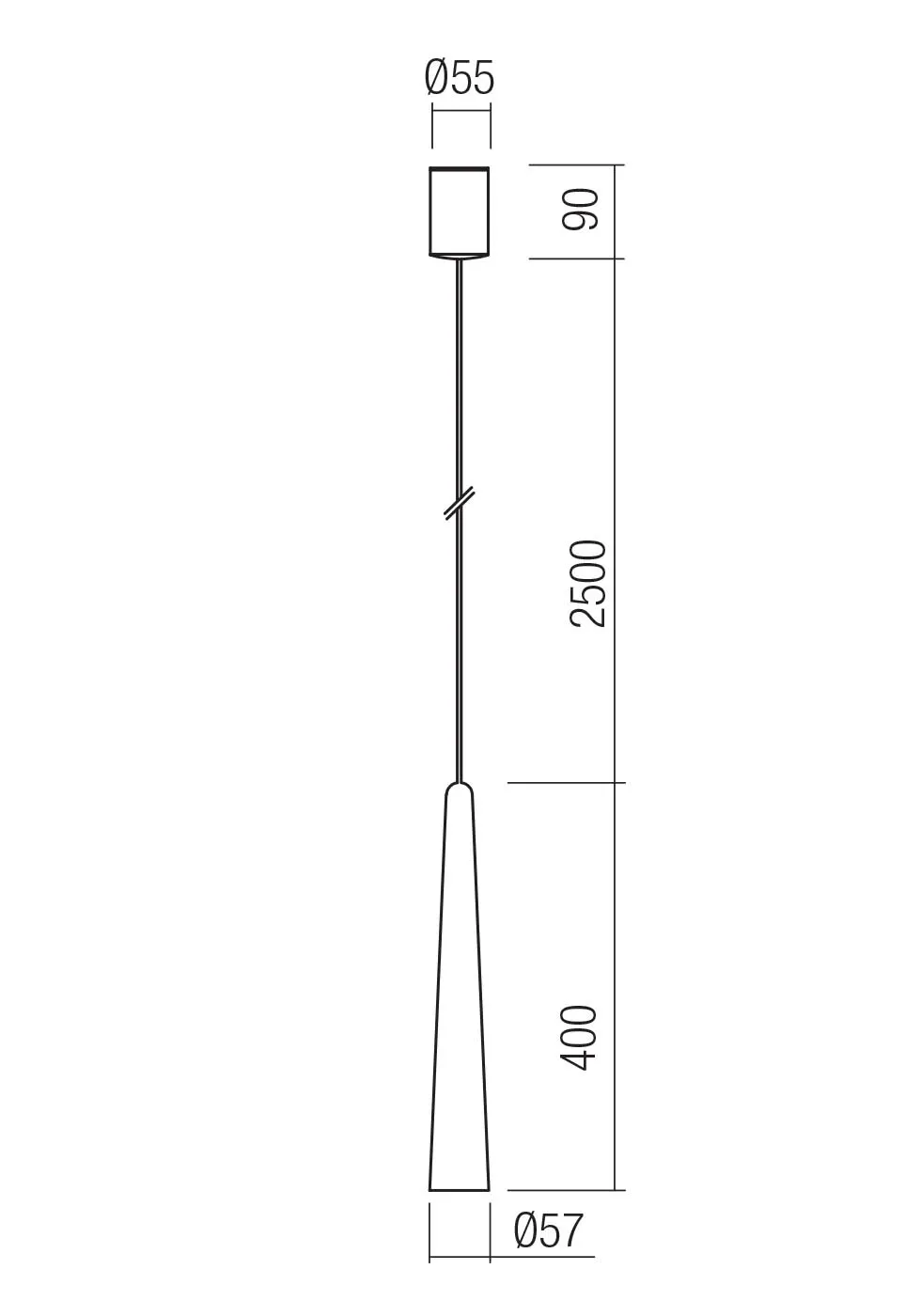Suspensie Botera D57X400 10 W 3000 K MATT AUBURN