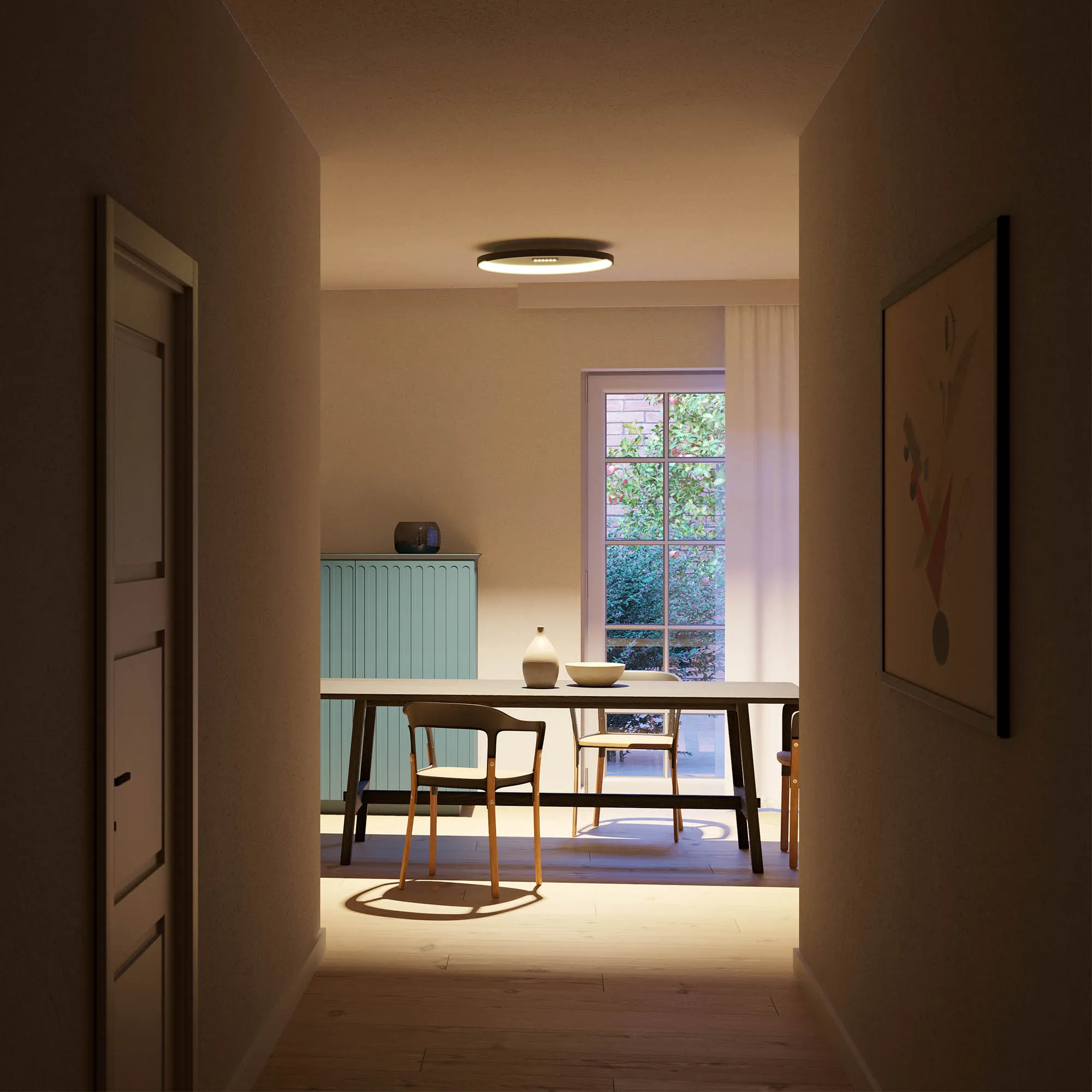 Plafonieră Button LED 24 W + 13 W 3000 K BK