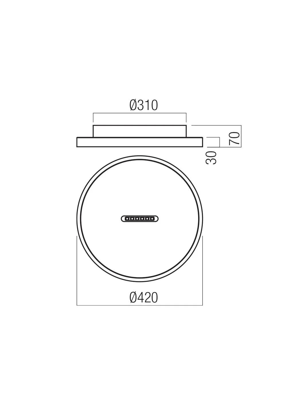 Plafonieră Button LED 24 W + 13 W 3000 K BK