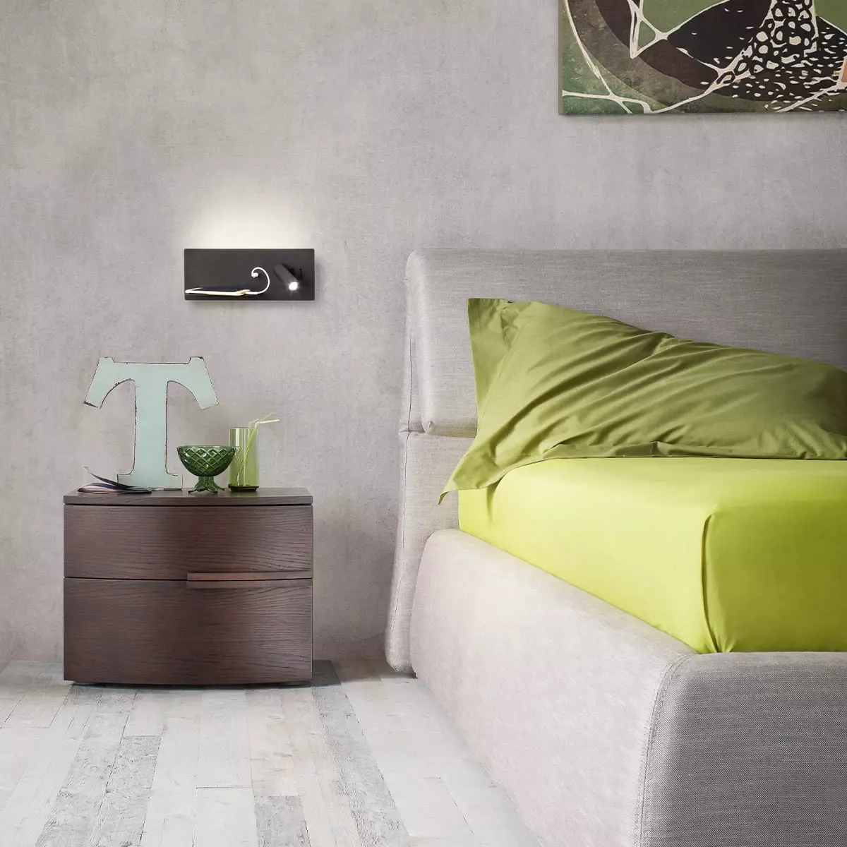 Aplică Brook LED 1X8W + 1X3W USB 3000 K LEFT BK