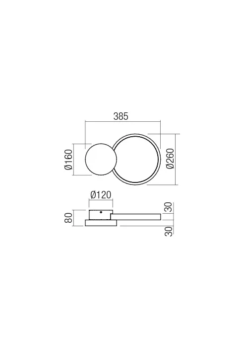 Aplică Cronos LED 29 W 3000 K BK