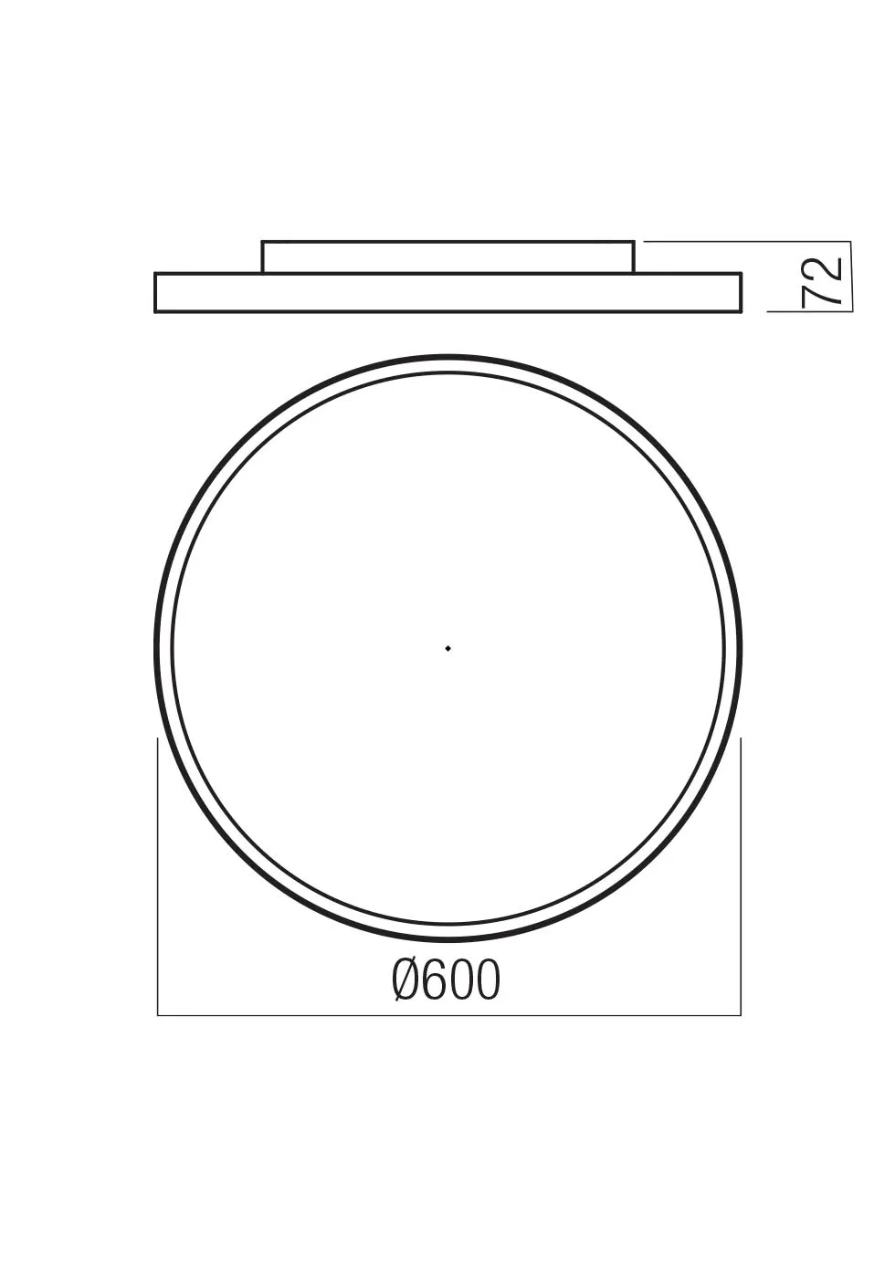 Plafonieră Dama LED 50 W CCT D600 BK