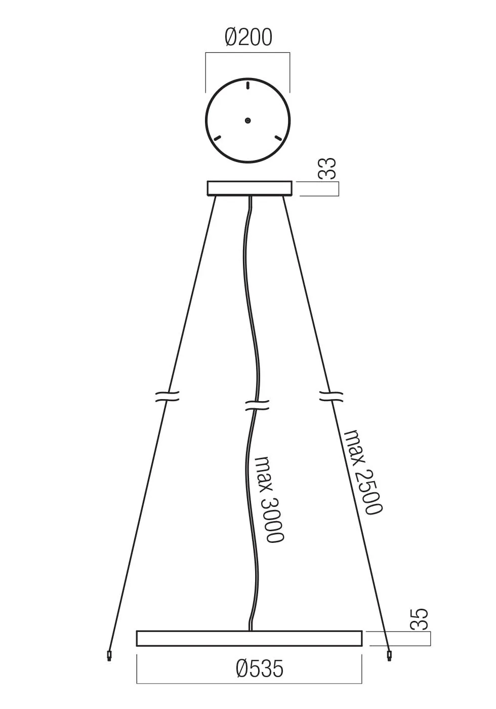 Canopy RD D530 3WIRES BK(DAMA 60 W)