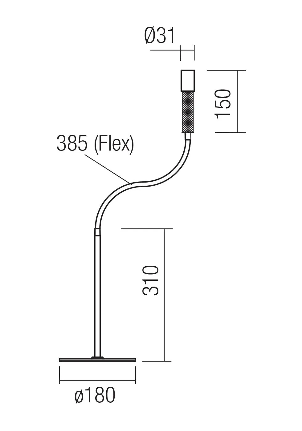 Veioză Drill LED 8 W 3000 K BK WITH FLEXIBLE ARM