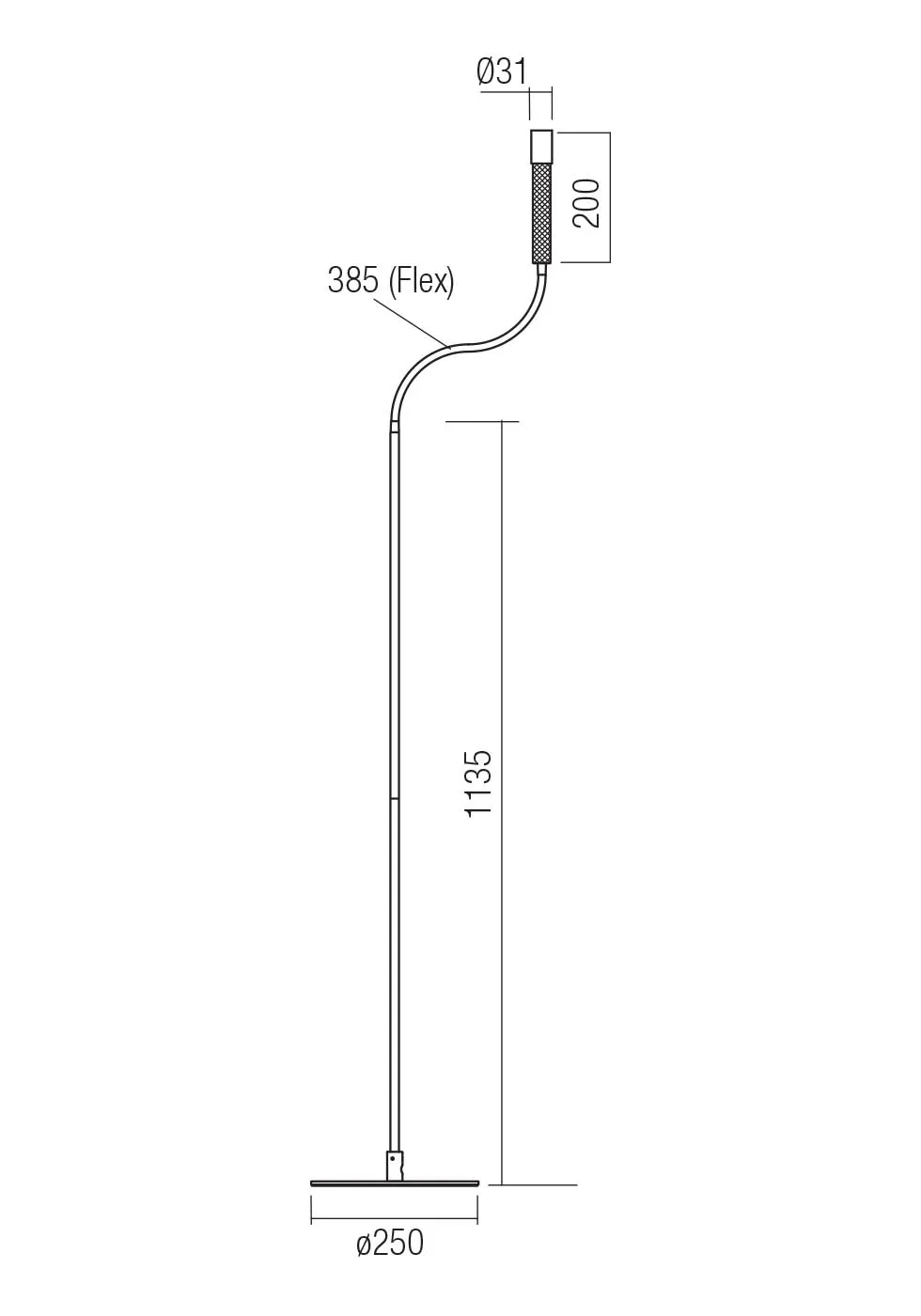 Lampadar Drill LED 8 W 3000 K BK WITH FLEXIBLE ARM