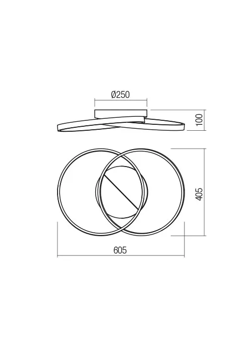 Plafonieră Espiral LED 33 W 3000 K SB