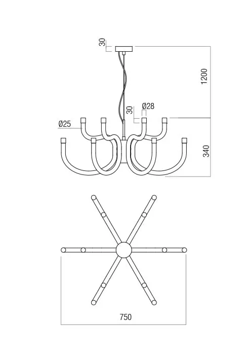 Candelabru Luxor LED 54 W 3000 K MGD