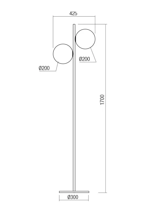 Lampadar Talis 2X42W E27 BK