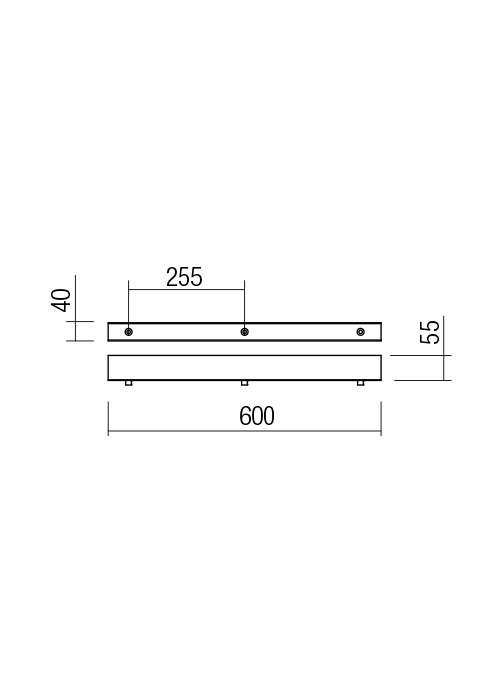 Liniar Canopy 600X40 3 PENDANTS CF (EIKO, ITO, KANJI, OBO, LOLLI, TYCON)