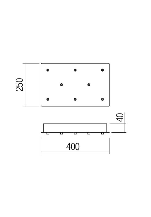 Canopy SQ 400X250 8 PENDANTS BK (EIKO, ITO, KANJI, OBO, LOLLI, TYCON)