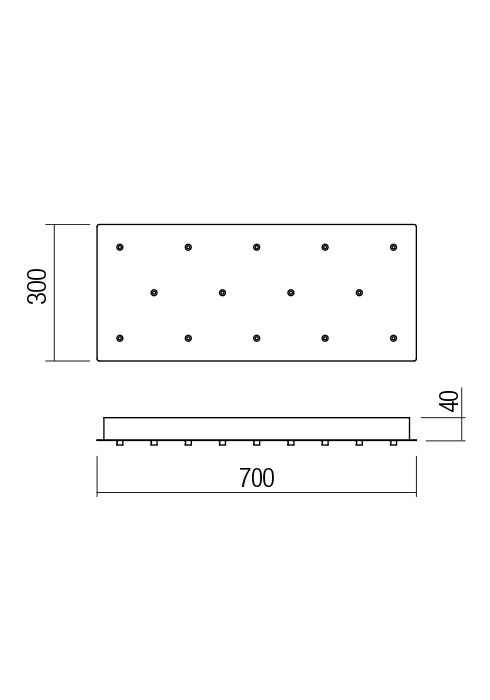 Canopy SQ 700X300 14 PENDANTS WH (EIKO, ITO, KANJI, OBO, LOLLI, TYCON)