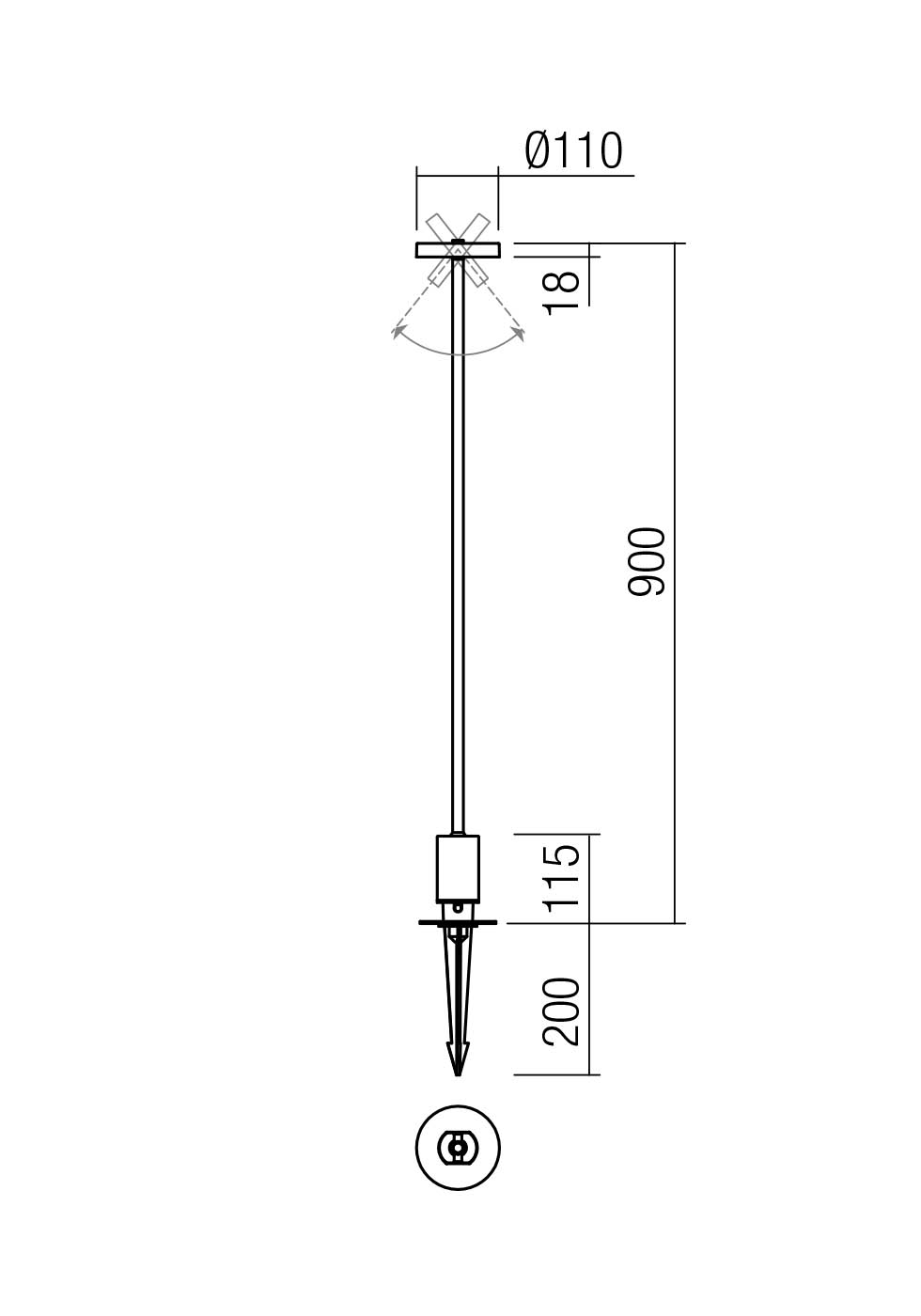 Pichete Elfic LED 12 W 2700 K IP54 Corten