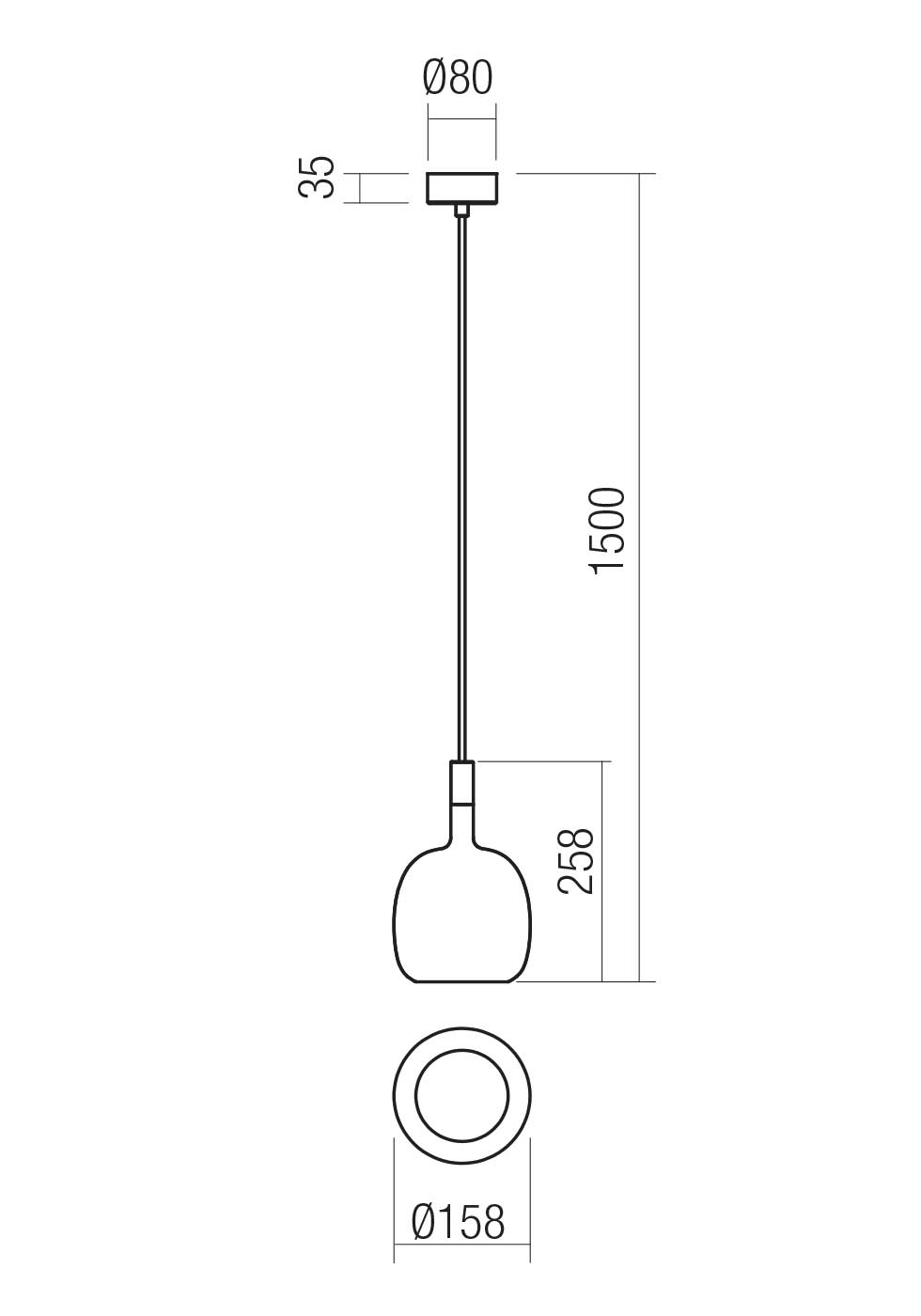 Suspensii Potter GU10 1 x 10 W IP65 Fildeș