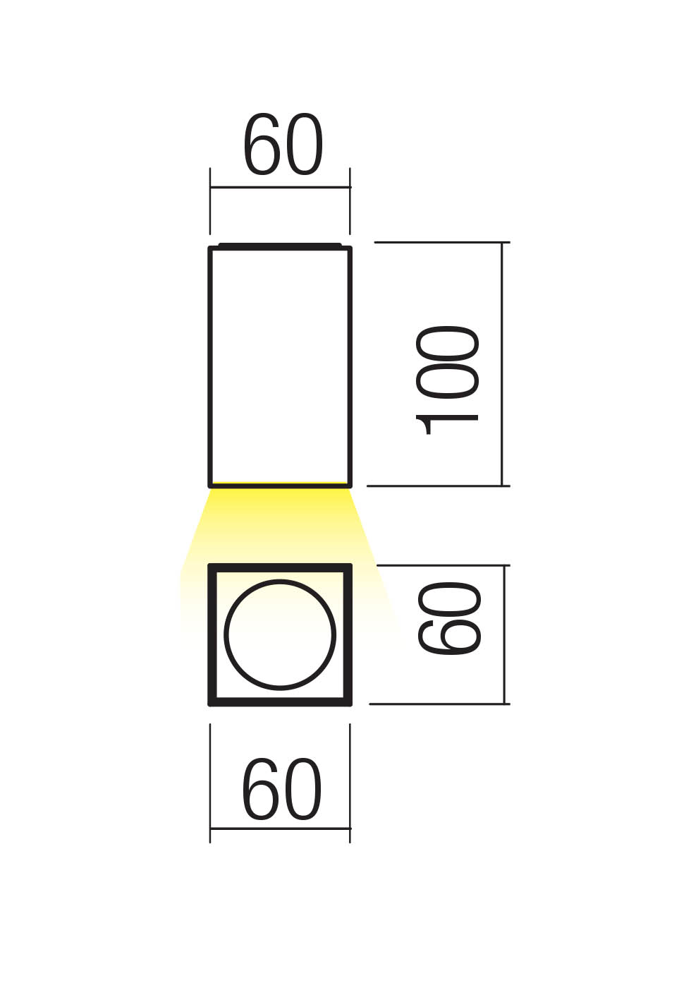 Plafoniere Quad LED 4 W 2700 K IP65 Maro Închis