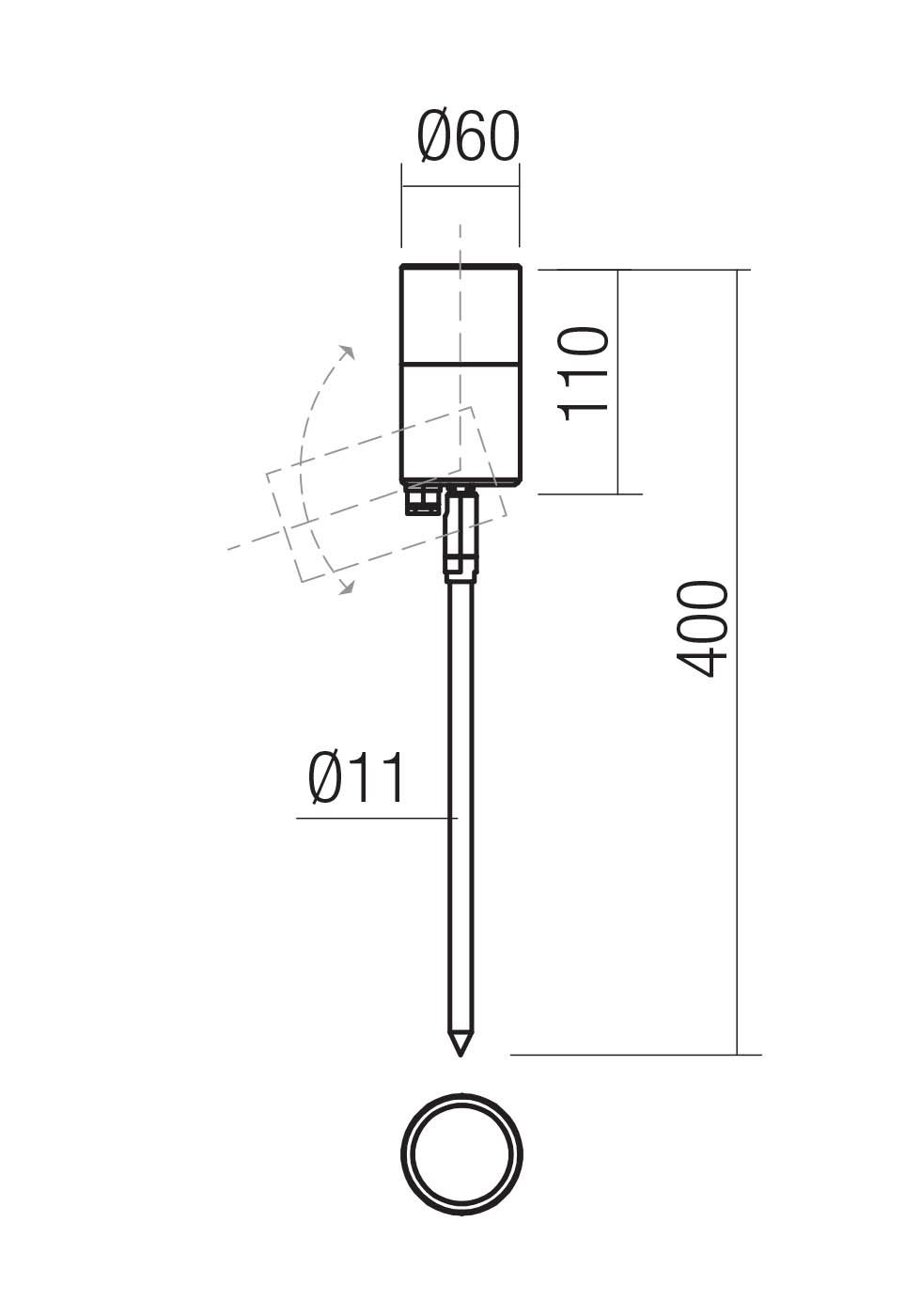 Pichete Stake GU10 1 x 7 W IP65 Alamă Naturală