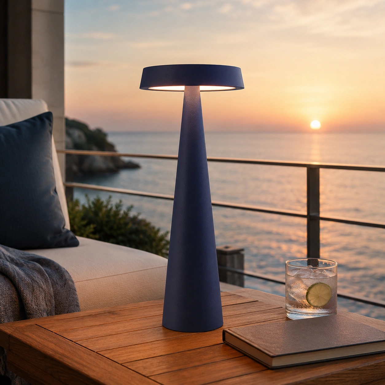 Veioze Tao LED 2.5 W 2700/3000 K IP65 Albastru Cobalt Mat
