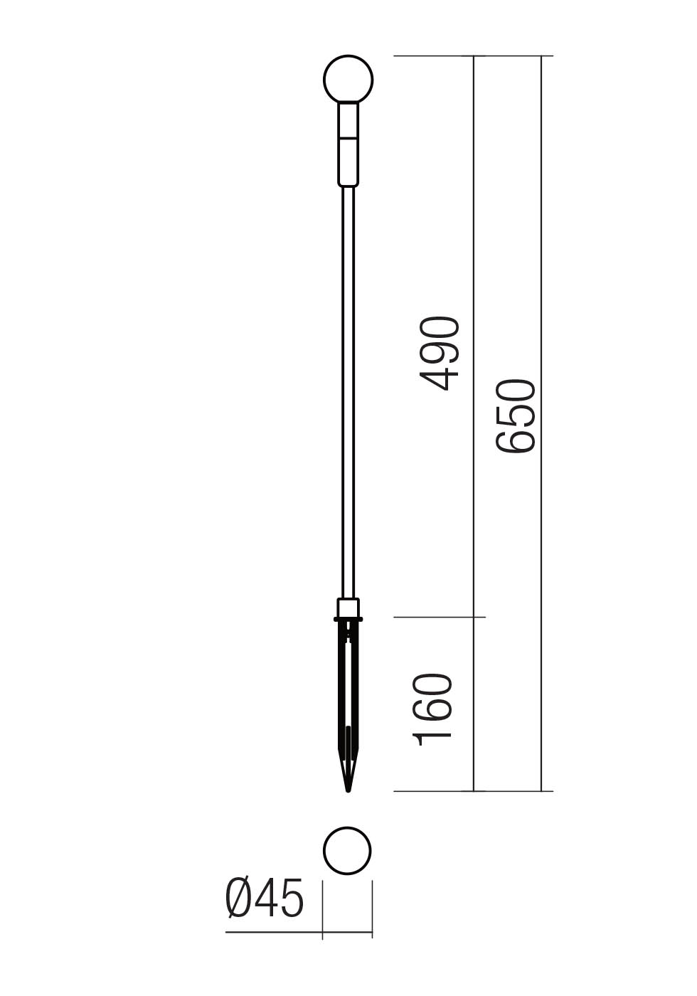 Corpuri ornamentale TORCH (round head) LED 1.5 W 3000 K IP65 Gri Închis