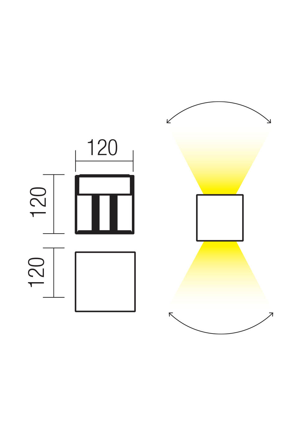 Aplice Vary LED 2 x 10 W 4000 K IP54 Gri Închis 2