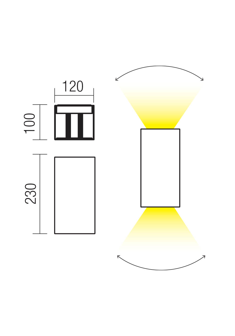 Aplice Vary LED 2 x 10 W 4000 K IP54 Gri Închis 2