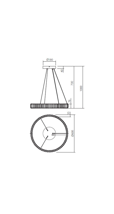 Suspensie AKALA LED 35 W 3000 K Auriu