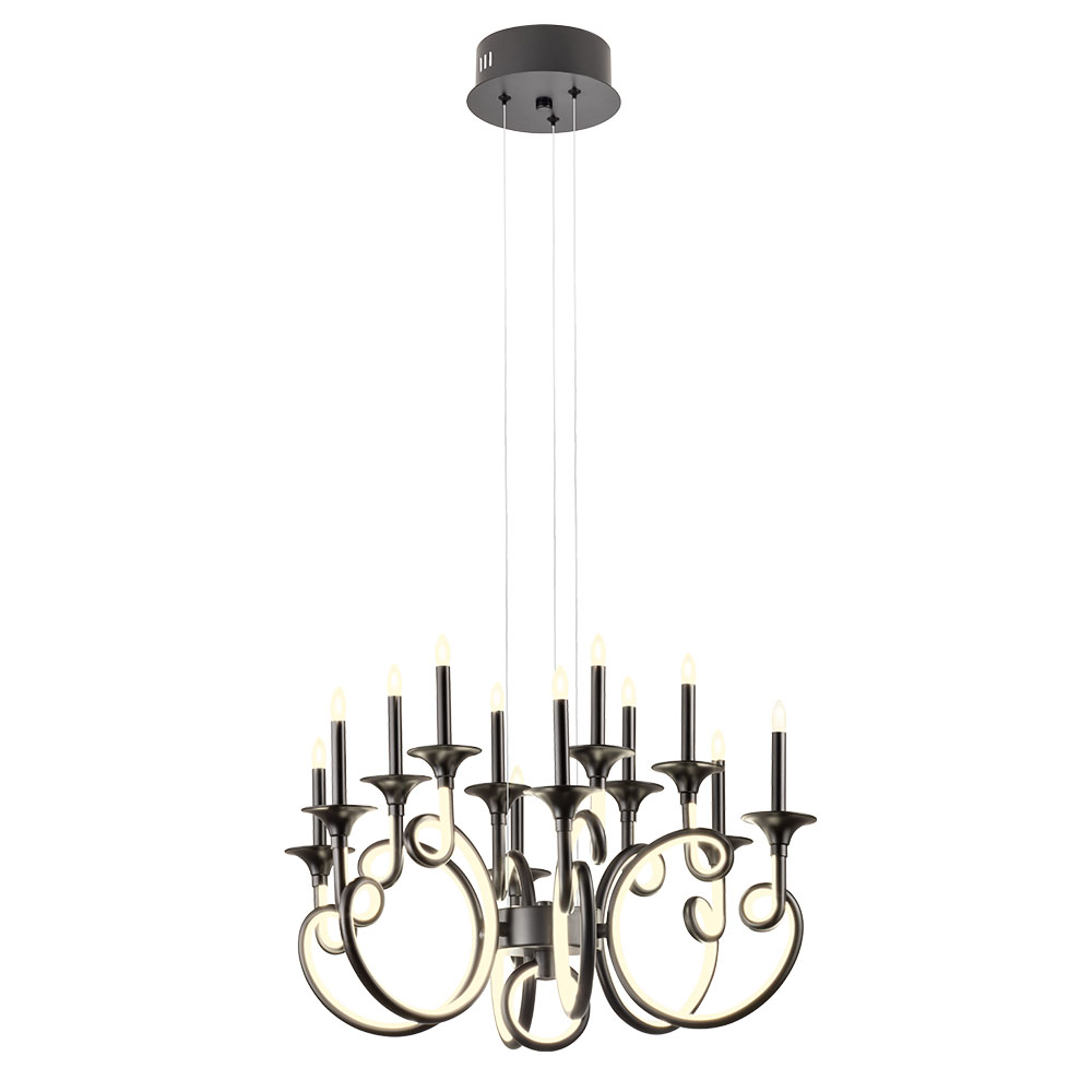 Candelabru CHATEAU LED 119 W 3000 K Negru Mat
