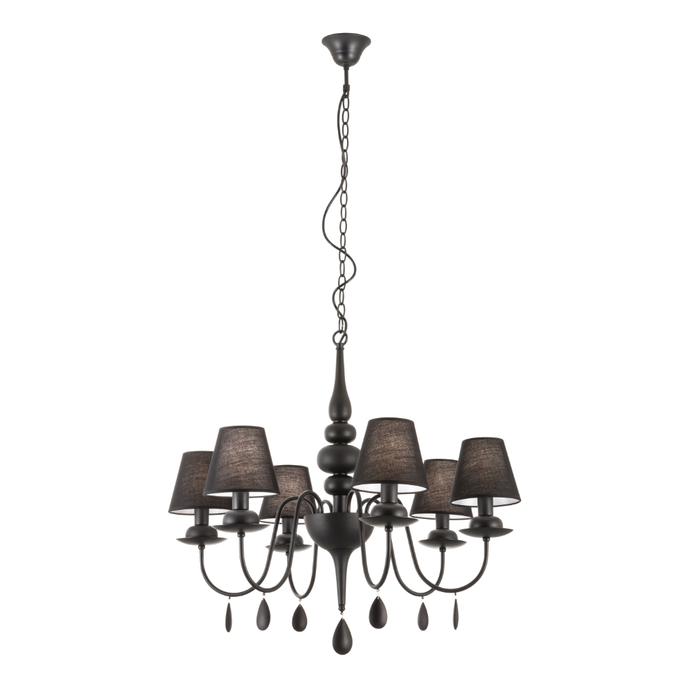 Candelabru ELIZEE E14 6 x max. 28 W Negru Mat