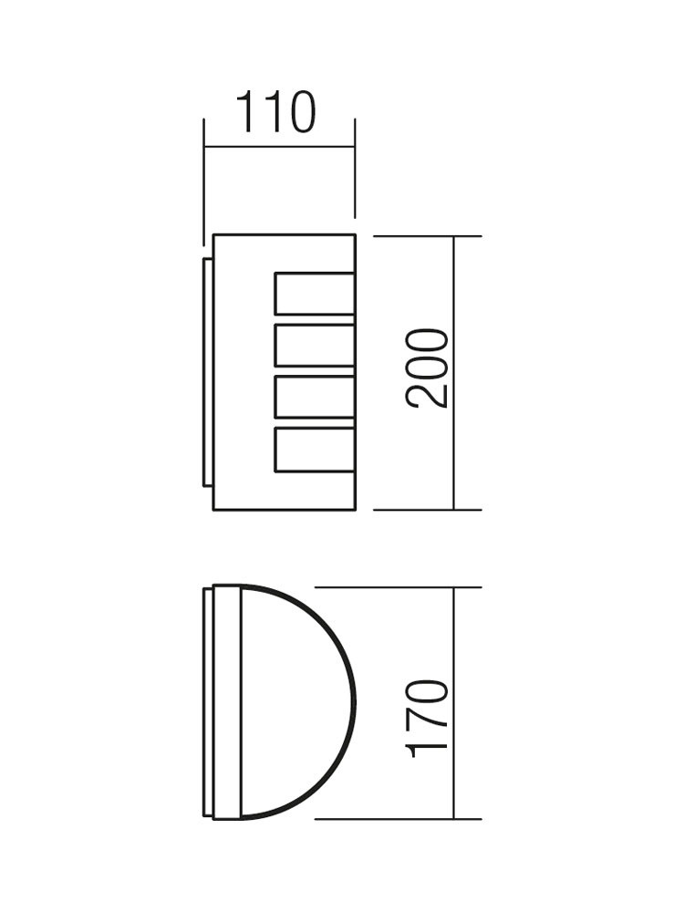 Aplică exterior Evo 1 x max. 11 W IP44 DARK GREY