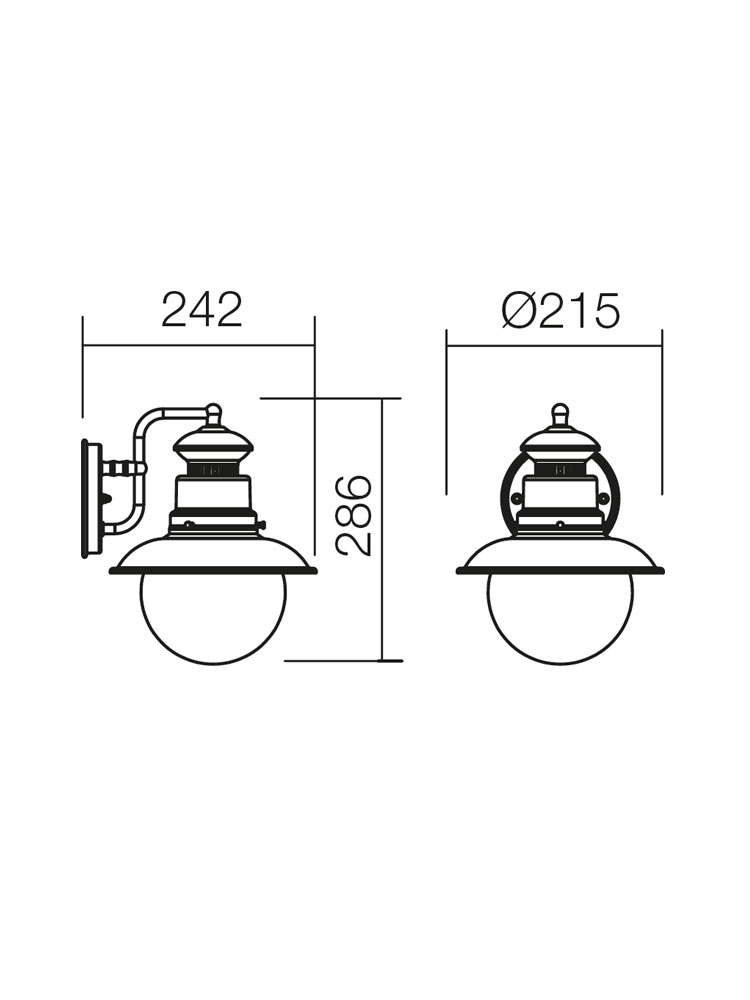 Aplică exterior Scott 1 x max. 42 W E27 BK/COPPER