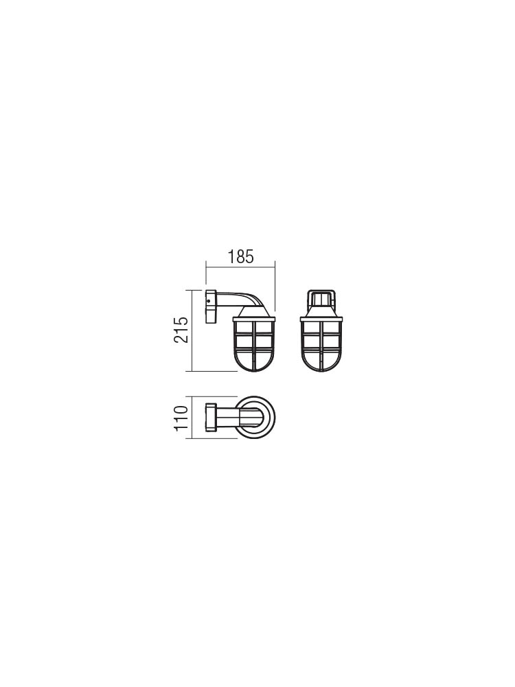Aplică exterior Cage E27 MAX 28 W IP44 BS 2