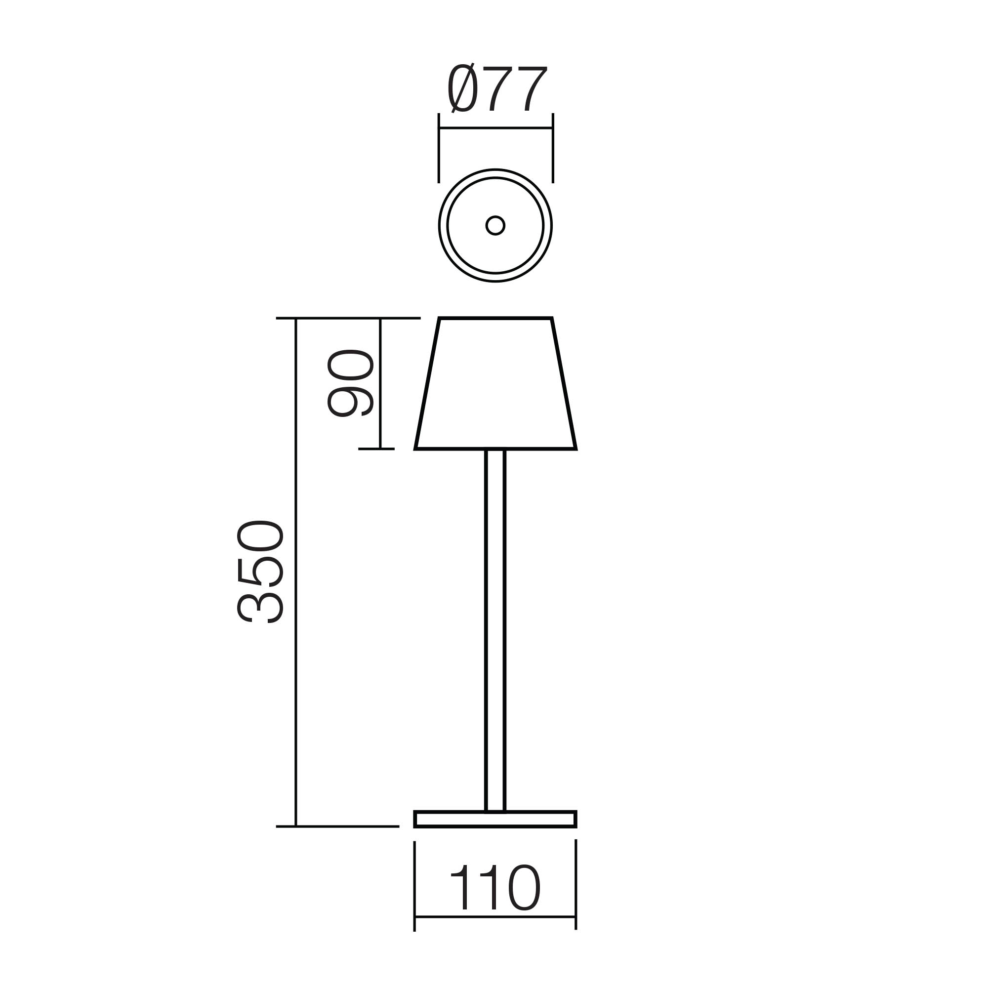 Veioză exterior Moby 3.5 W IP44 negru mat 3