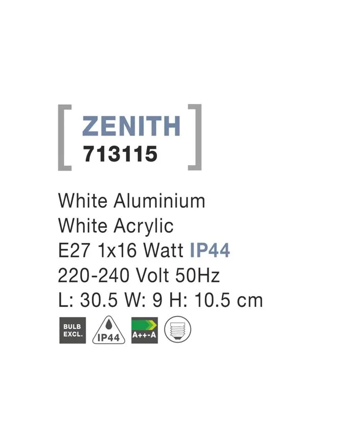 Aplică exterior ZENITH E27, compatibil 1x16 W, 220-240 V, IP44, aluminiu și acril 4