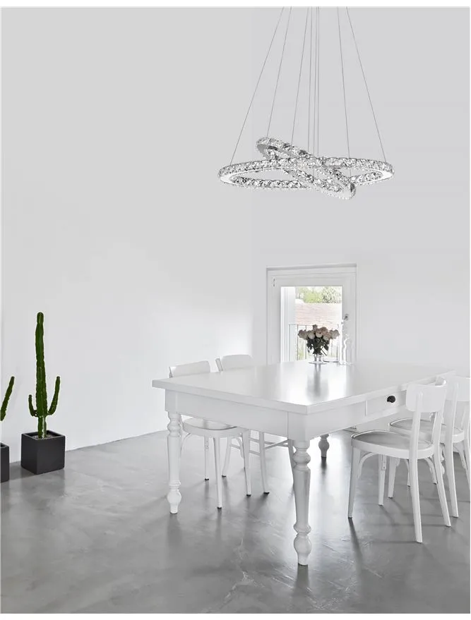 Suspensie CELINE LED 40 W, 230 V, 2400 lm, 3500K, IP20, aluminiu și cristal