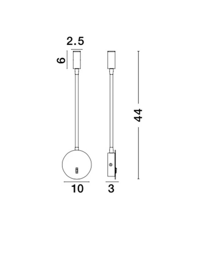 Aplică JACO LED 3 W, 220-240 V, 190 lm, 3000K, IP20, aluminiu