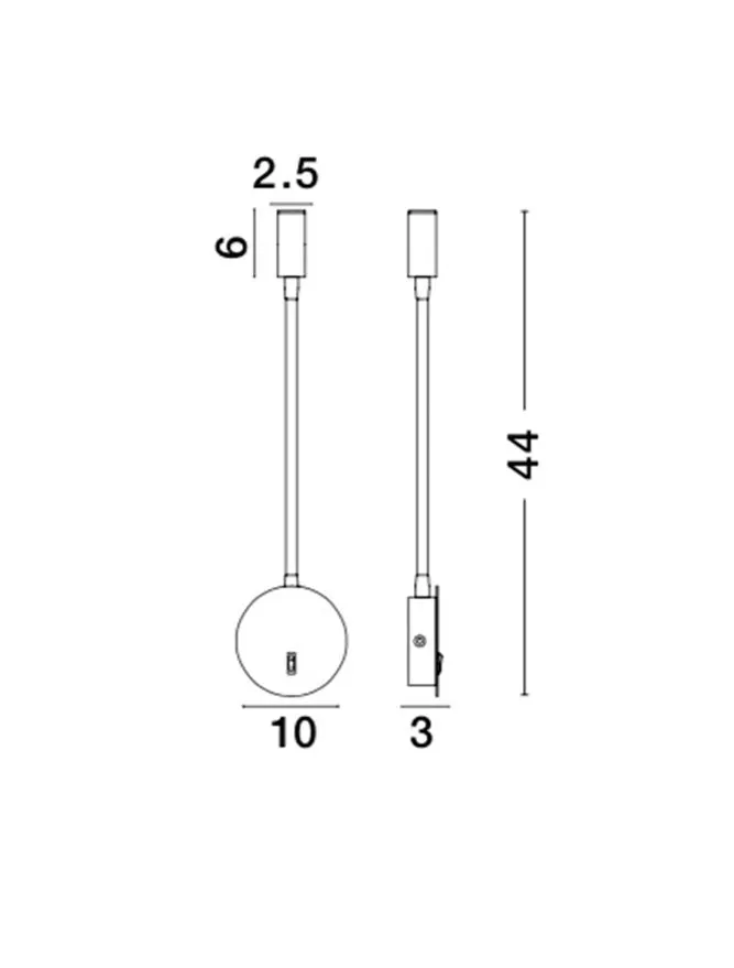 Aplică JACO LED 3 W, 220-240 V, 190 lm, 3000K, IP20, aluminiu