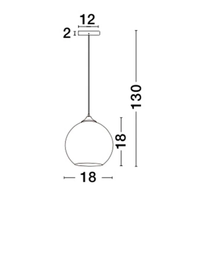 Suspensie BLAZE E27, 1x12 W, 230 V, IP20, metal, sticlă și cupru