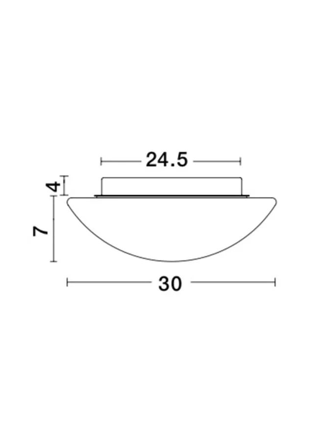 Plafonieră BREST E27, 2x12 W, 230 V, IP44, metal și sticlă