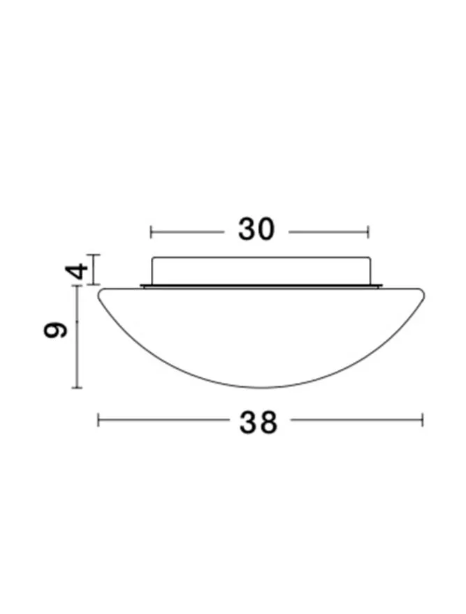 Plafonieră BREST E27, 2x12 W, 230 V, IP44, metal și sticlă