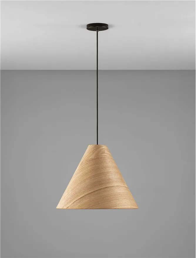 Suspensie ELYSIAN E27, 1x12 W, 100-240 V, IP20, lemn