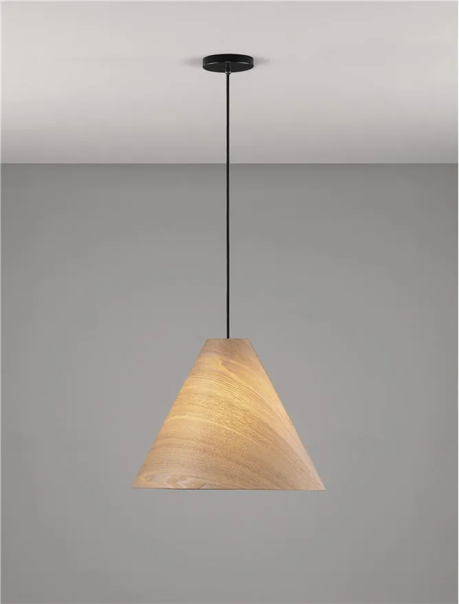 Suspensie ELYSIAN E27, 1x12 W, 100-240 V, IP20, lemn