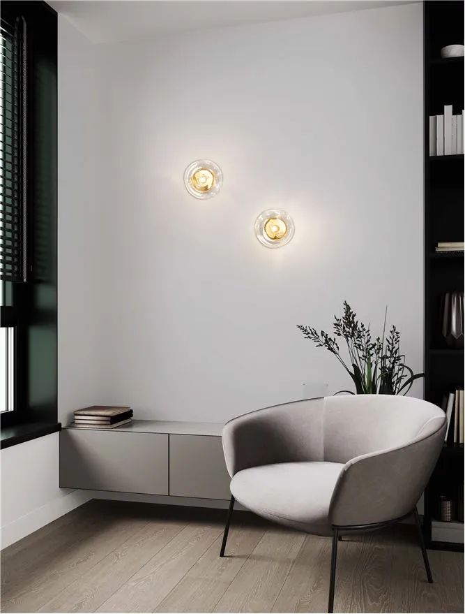 Aplică KING G9, 1x5 W, 100-240 V, IP20, metal, sticlă și alamă D170