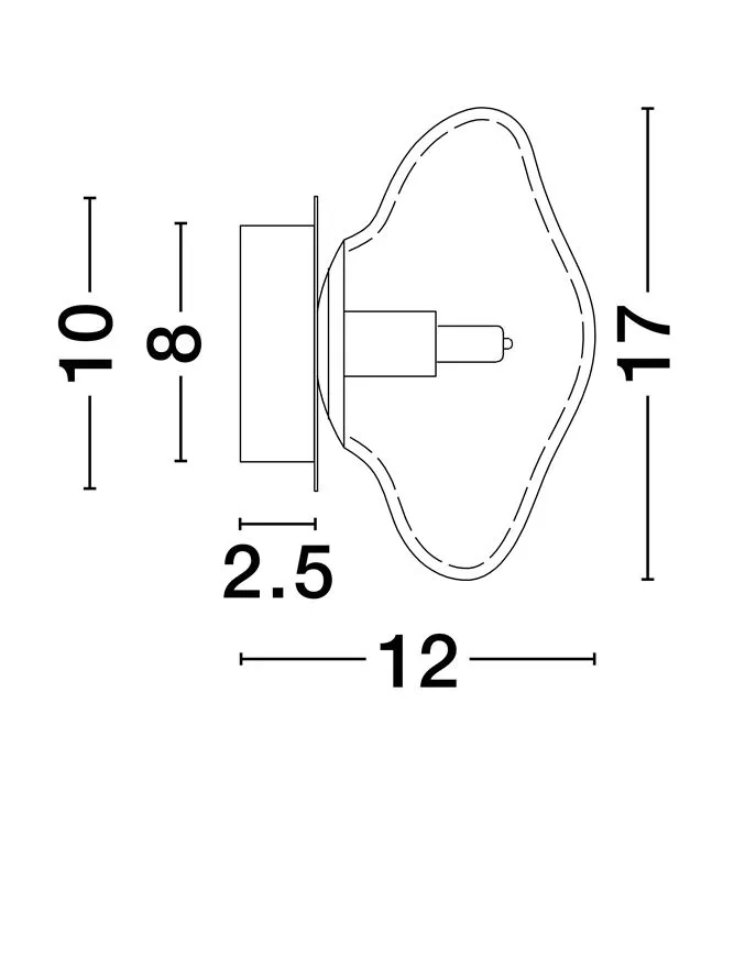 Aplică KING G9, 1x5 W, 100-240 V, IP20, metal, sticlă și alamă D170
