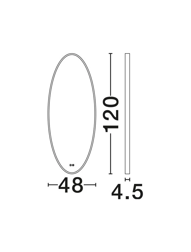 Oglindă RILO LED 43 W, 220-240 V, 1110 lm, 3000K, IP44, aluminiu și sticlă