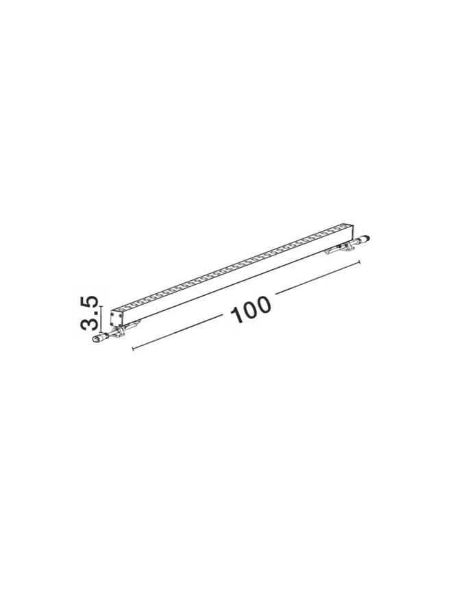 Aplică exterior WALL%20WASHER LED 15 W, 24 V, 746 lm, 3000K, IP67, aluminiu și sticlă