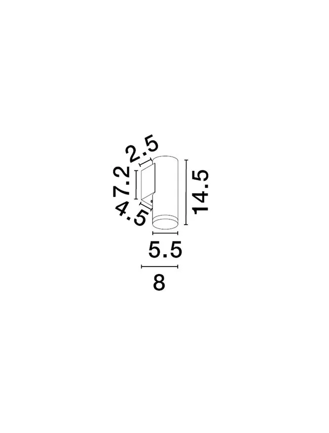 Aplică MAO GU10, 1x10 W, 100-240 V, IP44, aluminiu și acril