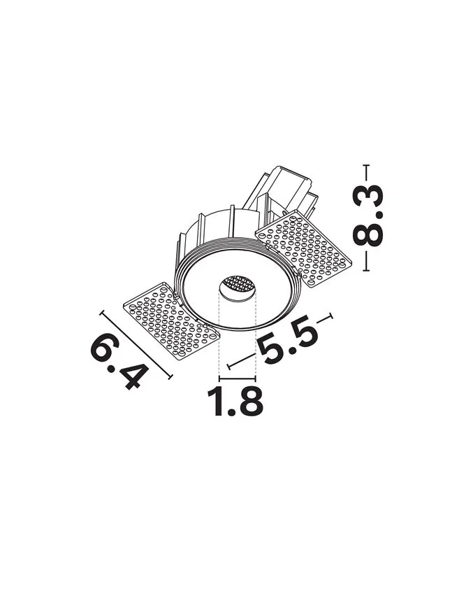 Spot Hollow LED 7 W, 220-240 V, 394 lm, 3000K, IP20, UGR <13, CRI ≥97, aluminiu